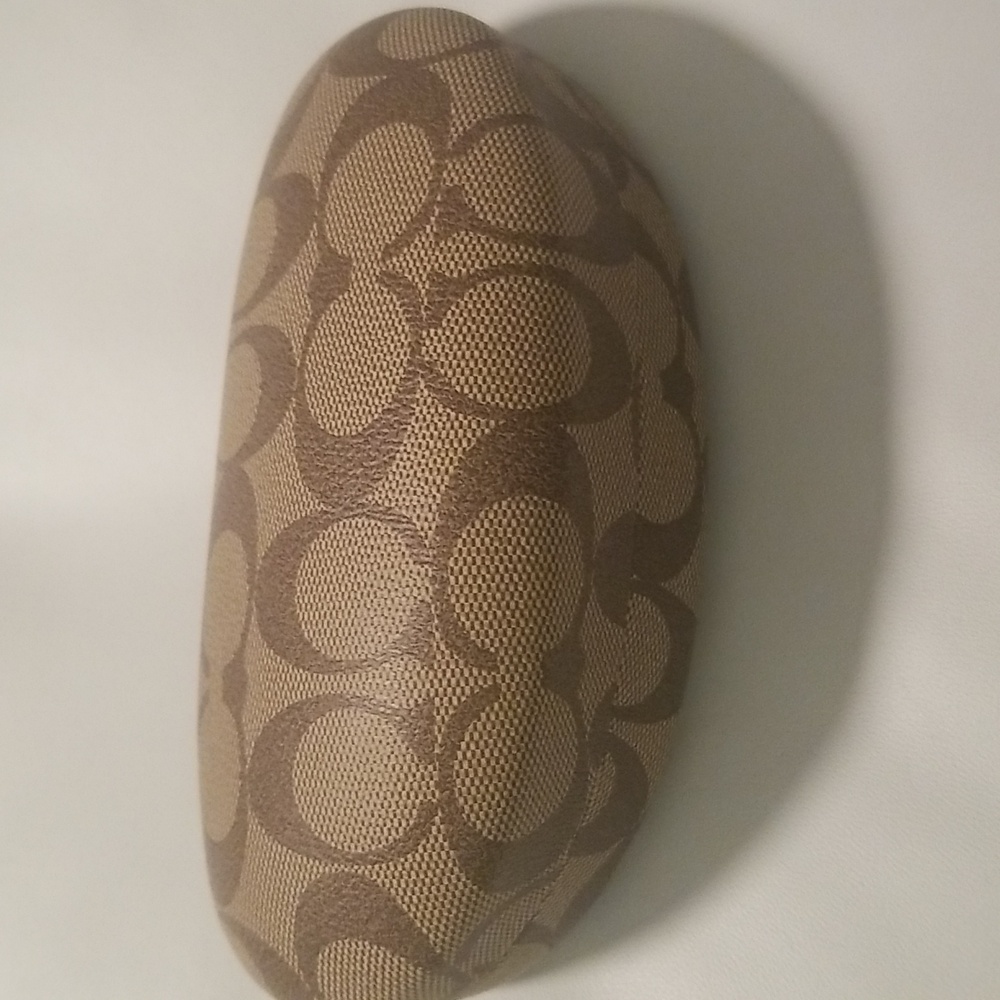 Women's Coach Sunglasses Case; Brown and Tan Monogrammed CC's; One Size